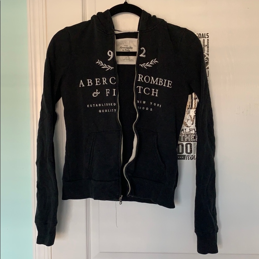 Abercrombie & Fitch Black Full-Zip Hoodie - Picture 3 of 4